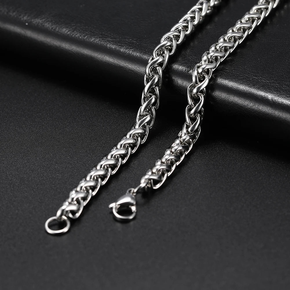 My Shape Basic Cuban Chain Necklaces for Men Chains Punk Figaro Box Curb Chain Chokers Lobster Clasp Fashion Male