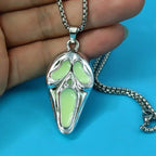 European and American street hip hop popular exaggerated skull luminous mask pendant, trendy man personality neckla