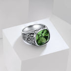 1pc Retro European American Style Men'S 316L Stainless Steel Ring, Fashionable Simple Creative Design, Synthetic Faux