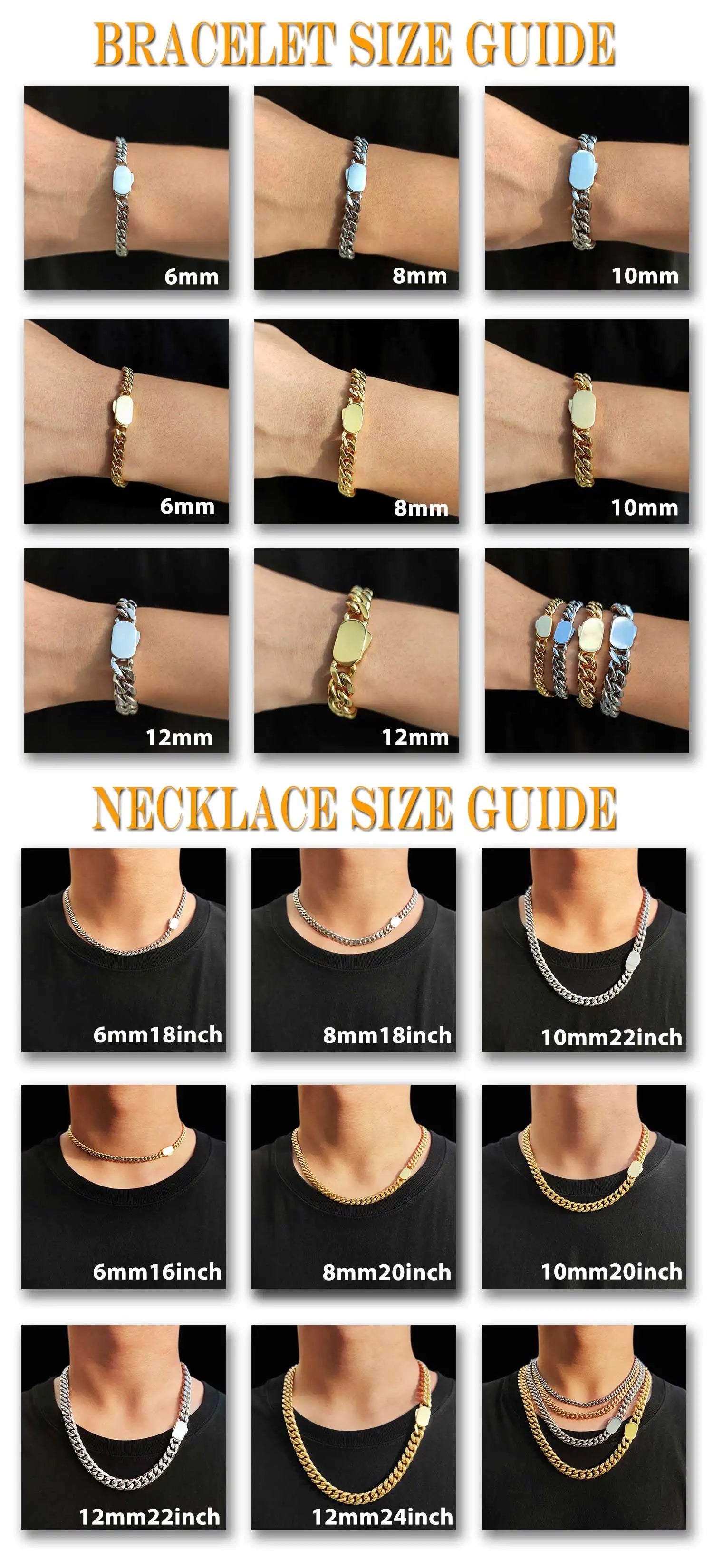 Stainless Steel Cuban Chain Necklace Miami