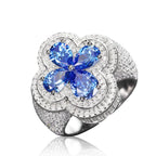 TUHE Unisex Silver Cross Ring Moissanite Stone Iced Out Couple Rings for Women Men Hip Hop Gifts