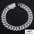 ESKEEM Hip Hop Jewelry Gift 925 Sterling Silver Moissanite/CZ Necklace Iced Out Diamond Personalized Cuban Link Chain
