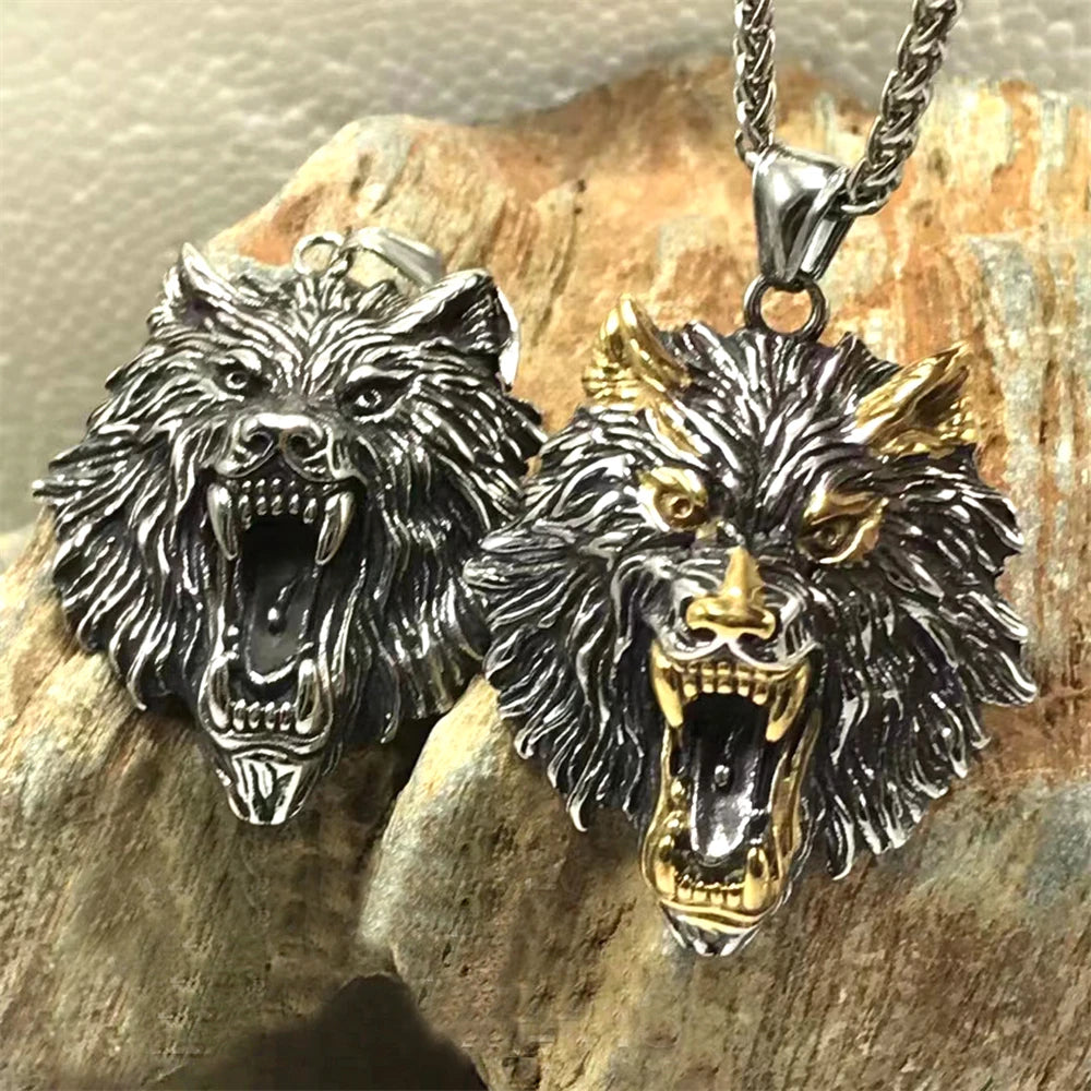 Odin's Wolf Pendant Necklace — Stainless Steel