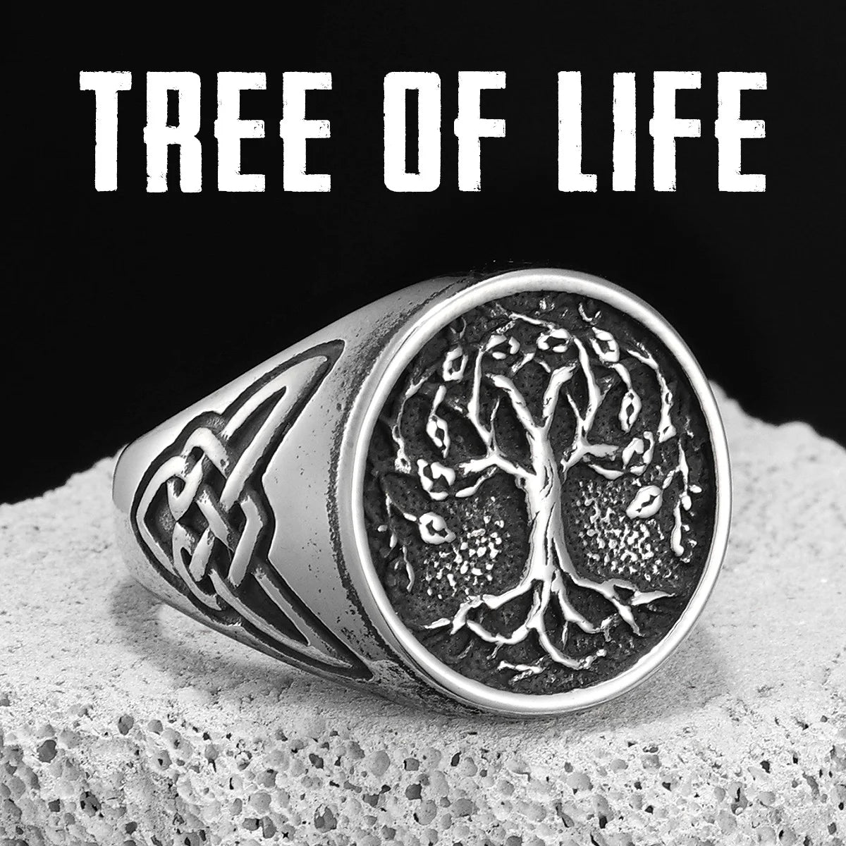 Celtic Knot Tree Ring — Stainless Steel