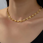 316L Stainless steel coffee bean Chain Necklace Cute pig nose chain bracelet Punk Hip Hop DIY jewelry Handmade necklace