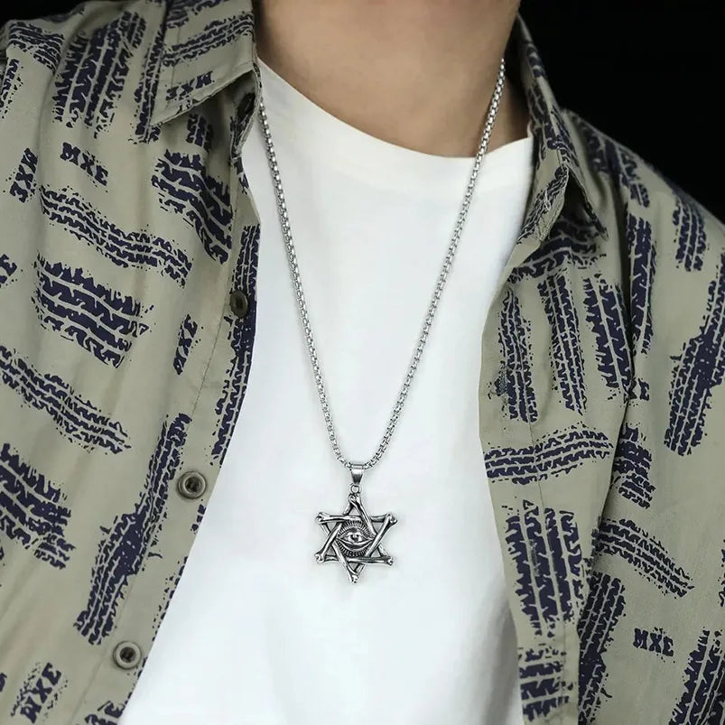Steel Pendant Chaoren Chaopai Street Six Stars