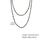 Black Agate Natural Stone Tiger Eye Beads Chain Necklace for Men, Retro Long Sweater Chain Necklace, Fashion Boho