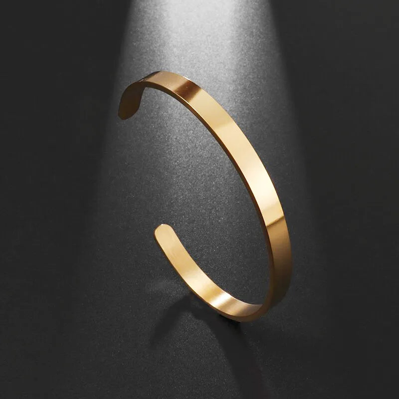 Fashion Design Stainless Steel Curved Tableware Fork Open Bracelet Men and Women Personality Charm Hip Hop Casual