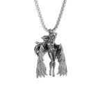 Cat Wings Animal Pendant Necklace — Silver