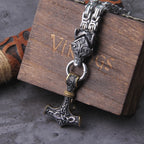 Never Fade Men Celtic Wolf Necklaces Viking Vegvisir Amulet Hammer Pendant Norse Runes Anchor Stainless Steel King