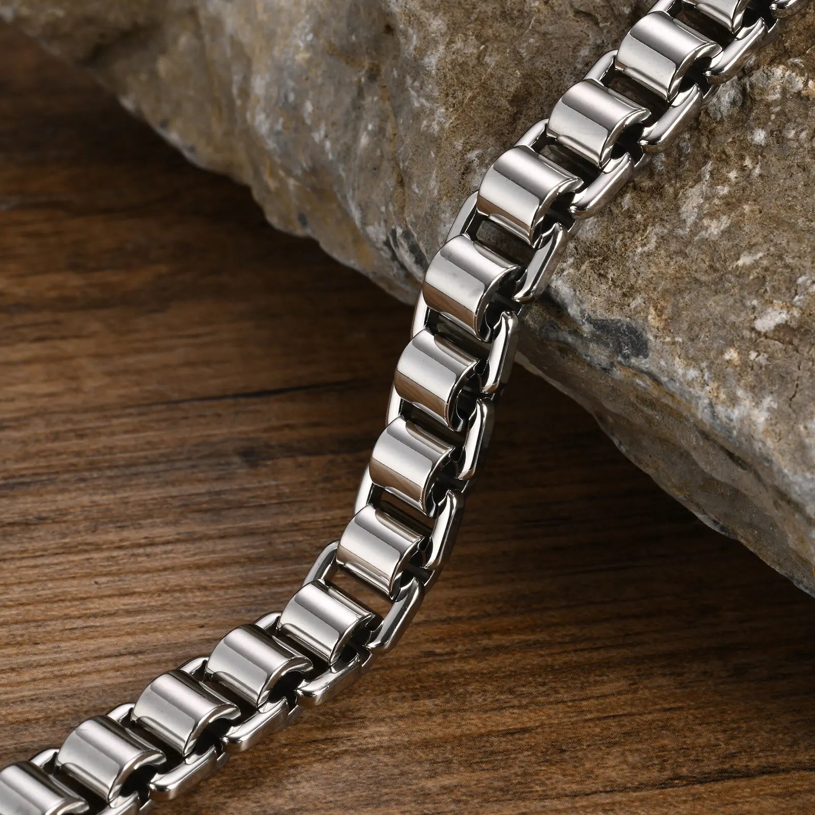 Heavy Bike Link Chain Bracelet — Stainless Steel