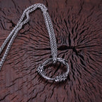 Stainless Steel Vikings Dragon Ouroboros Pendant Scandinavia Nordic Culture Rune Amulet Necklace Men's Punk Hip Hop