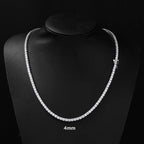 Iced Out CZ Tennis Chain Necklace, 4mm — Copper Alloy
