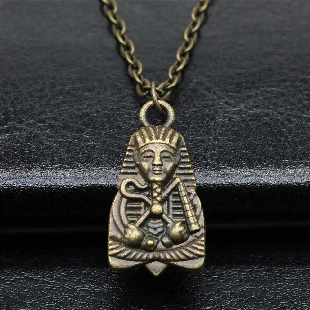 Vintage Chief Pharaoh Necklace On The Neck 43Cm Chain Girl Jewellery Beach Art Supplies