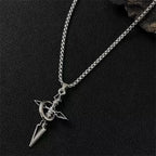 Vintage Punk Cross Pendant Necklace, Versatile Fit for Men
