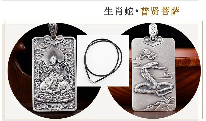 Chinese Zodiac Animal Buddha Blessing Pendant Necklace