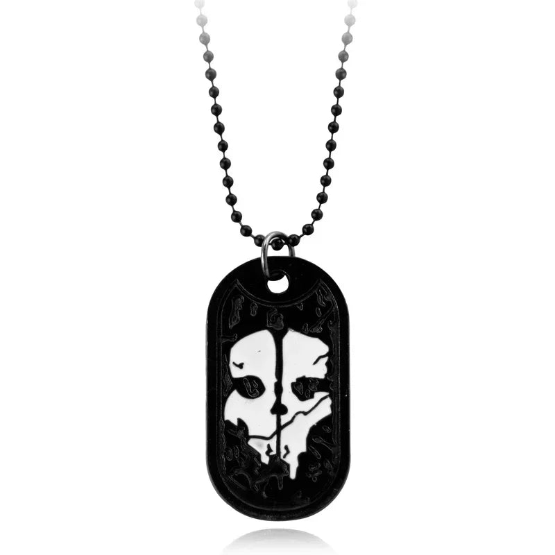 Hot Game Jewelry Mens Necklace Ghosts Dog Tag Pendant Army Nameplate for Duty Military Series with Weapons Call