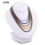 AWit 3MM-8MM STAINLESS STEEL TWIST LONG CHAIN NECKLACE FOR MEN Neck Punk Jewelry Pendant Accessories Male Chains