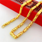 Luxury 9999 24K real gold men's necklace fortune chain domineering sweater chain fashion accessories jewelry