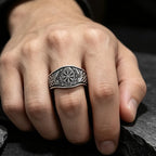 Nordic Viking Compass Shape Ring — Zinc Alloy