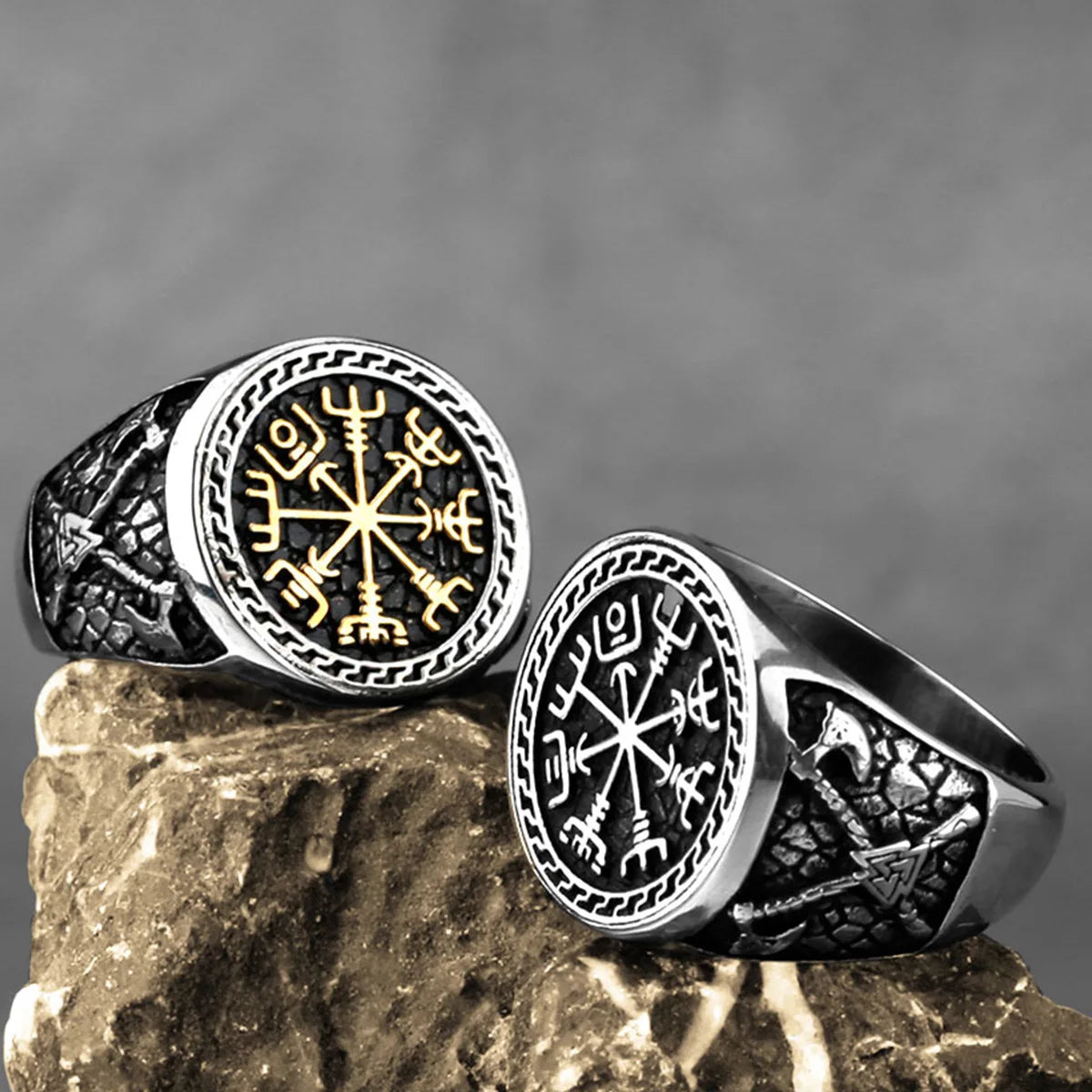 Viking Steel Ring 316L Rune Nordic Trend