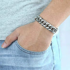 Thick Cuban Link Bracelet 8-14mm — Stainless Steel
