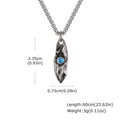 Blue Stone Pendant Necklace — Stainless Steel