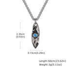 Blue Stone Pendant Necklace — Stainless Steel