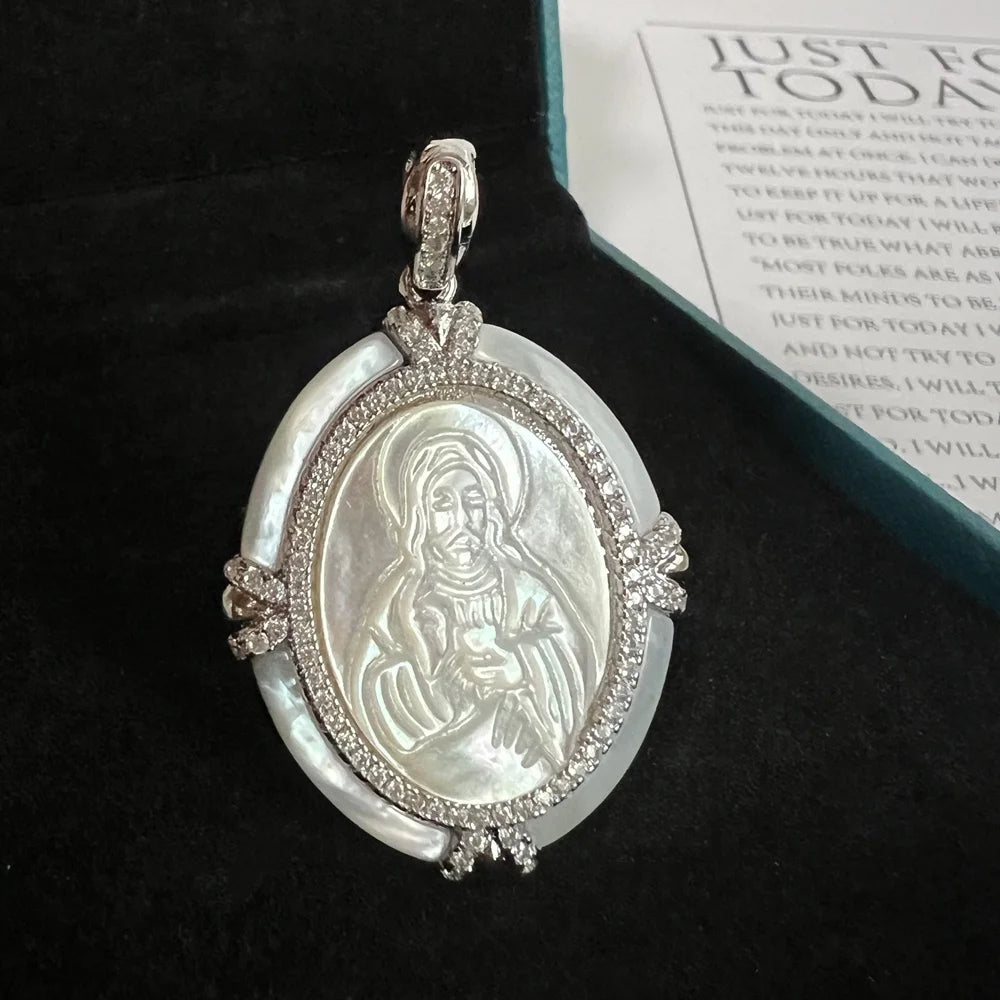 Virgin Mary Silver Pendant Necklace