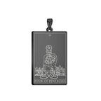 Dawapara Pentacles Tarot Card Pendant for Necklace Stainless Steel Golden Black Jewelry Accessories Charms Pendants