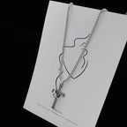 Cross Steel Pendant Japanese Korean Versatile
