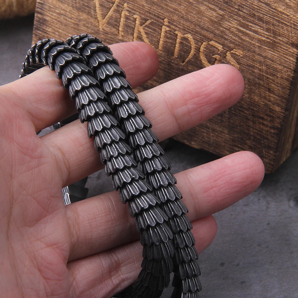 Stainless Steel Viking Ouroboros Necklace Men's Punk Gothic Snake Necklace Fashion Biker Vintage Charm Jewelry Gift Wholesale