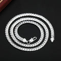 KCRLP luxury 925 Sterling Silver Necklace classic 6MM Sideways Chain For Women Men Fashion Party Wedding Jewelry gifts