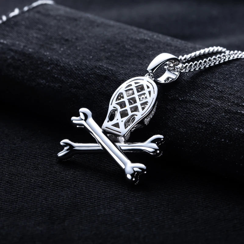 Iced Out Skull Pendant — 925 Silver