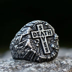 2023 Men's 316L stainless steel ring biker Retro cross skull Ring For Men fashion Chic Fancy Halloween Jewelry free