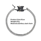 HANGZHI 2021 NEW Hip Hop Punk Titanium Steel Street Men and Women Letters Metal Safety Buckle Necklace Fashion Jewelry
