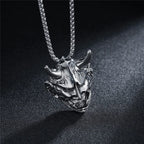Punk Bull Buffalo Skull Pendant Necklace For Cool Men Women Stainless Steel Long Chain Necklace Party Gift Hip Hop Jewelry