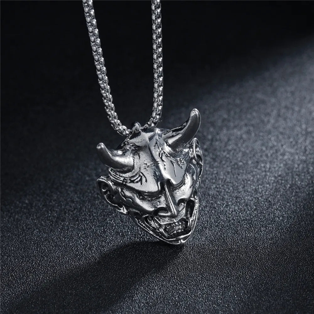 Punk Bull Buffalo Skull Pendant Necklace For Cool Men Women Stainless Steel Long Chain Necklace Party Gift Hip Hop Jewelry