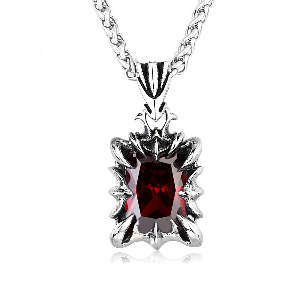 Stone Stainless Steel Pendant Necklace