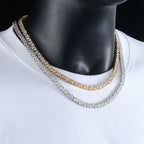 Silver Tennis Chain Necklace Teardrop CZ