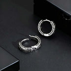 Punk Stainless Steel Hoop Earrings for Men Teens, Hypoallergenic Waterproof Small Huggies Earrings,Rock Hip Hop Cool
