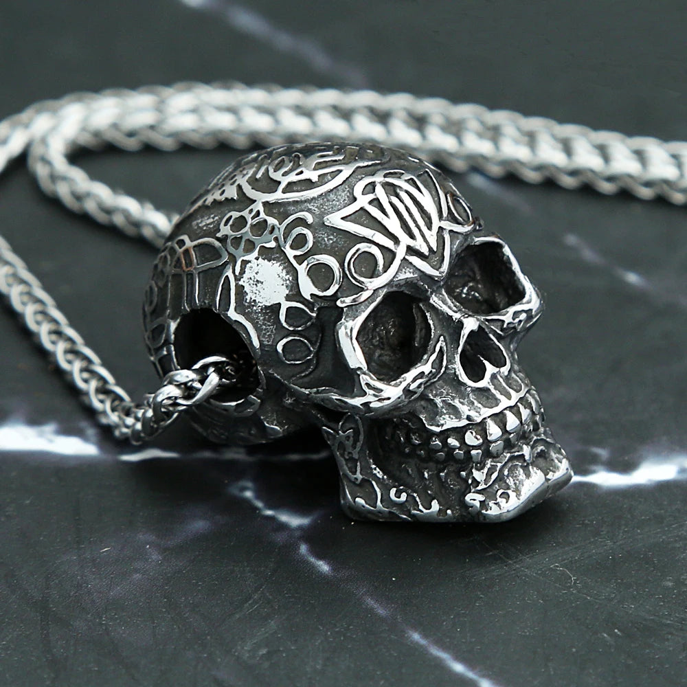 Gothic Skull Stainless Steel Pendant Necklace