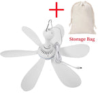 Silent 6 Leaves USB Powered Ceiling Canopy Fan with Remote Control Timing 4 Speed Hanging Fan for Camping Bed Dormitory