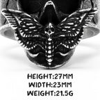 Butterfly Skull Ring Black — Stainless Steel