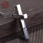 100% Solid S925 Sterling Silver Cross Pendant For Men women smooth High Polishing simple Design Jesus Christ Jewelry Gift