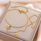 Chai Hexagram Charms Bracelet Finger Ring Fatima Hamasa Hand Pendants Stainless Steel Adjustable Chain Lucky Jewelry Amulet Gift