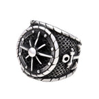 Fashion Punk Vintage Skull Ring Stainless Steel Gothic Biker Ring For Men Women Unique Viking Amulet Jewelry Gift