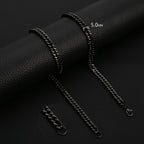 HIYEE Classic Cuban Chain Necklace Temperament Retro Trend Party Wear Amulet Stainless Steel Non-Fading Accessories