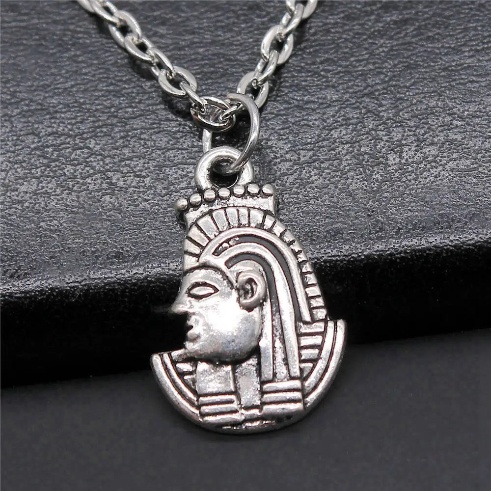 Vintage Chief Pharaoh Necklace On The Neck 43Cm Chain Girl Jewellery Beach Art Supplies