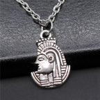 Vintage Chief Pharaoh Necklace On The Neck 43Cm Chain Girl Jewellery Beach Art Supplies